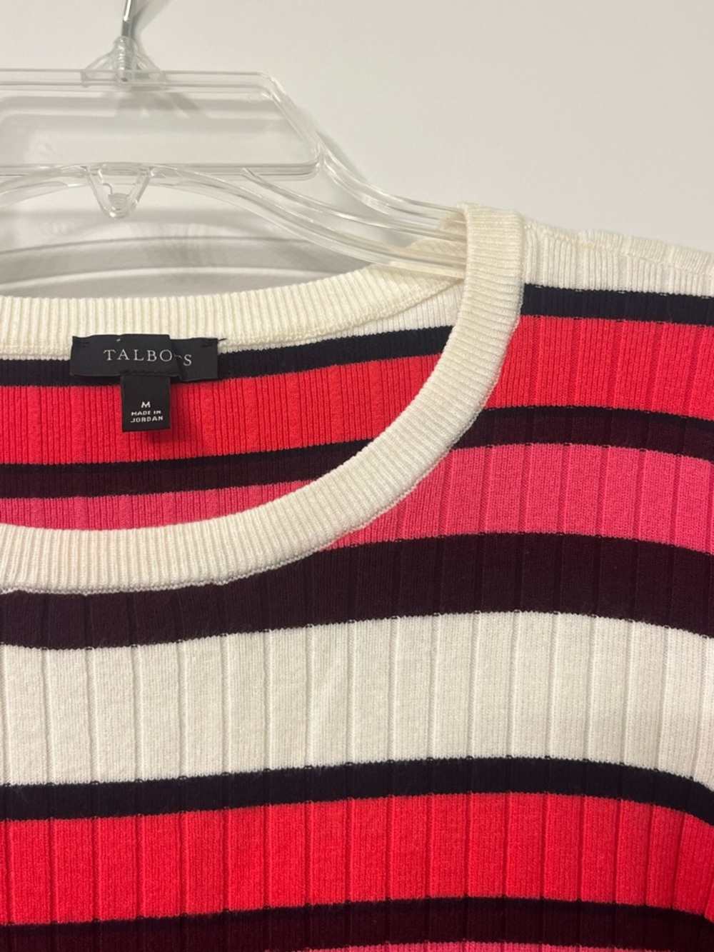 Talbots PUFF SLEEVE CREWNECK PULLOVER GAMINE STRIPE Timeless Womens Medium - Picture 4 of 10